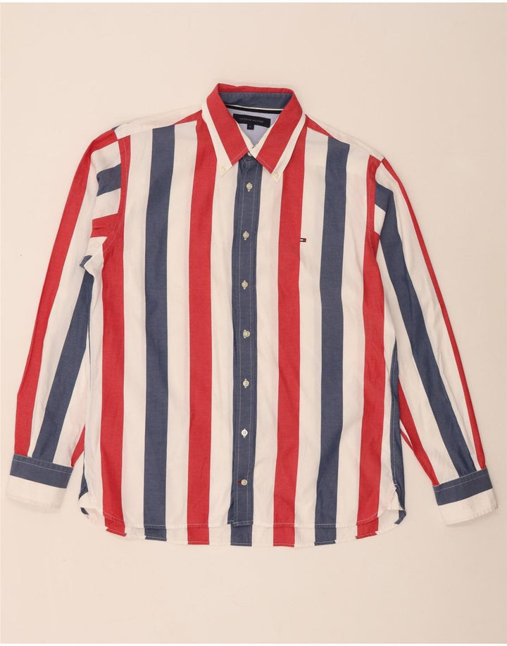 Camisa masculina Tommy Hilfiger grande listrada multicolorida
