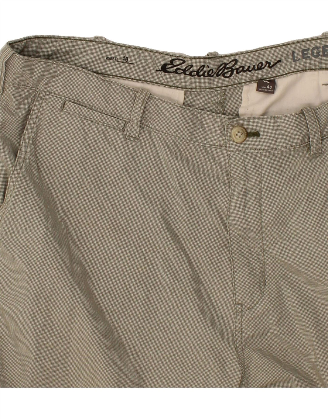 EDDIE BAUER Mens Chino Shorts W40 XL Beige Check Cotton Vintage Eddie Bauer and Second-Hand Eddie Bauer from Messina Hembry 