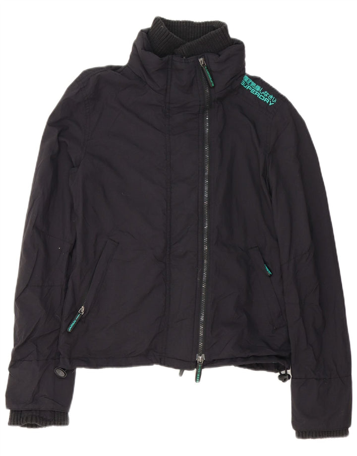 Jaqueta corta-vento feminina Superdry UK 10 poliéster preto pequeno