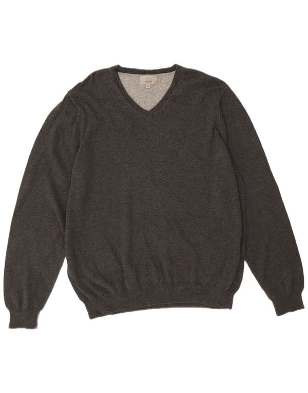 Suéter masculino Marks & Spencer com ajuste regular e decote em V XL algodão cinza