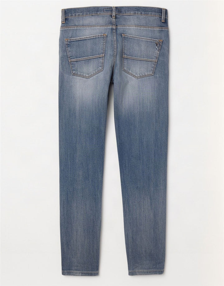 Trussardi Mens Slim Jeans W32 L30 Azul Algodão