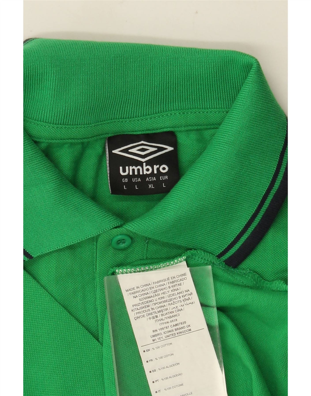 Camisa polo masculina UMBRO grande algodão colorblock verde