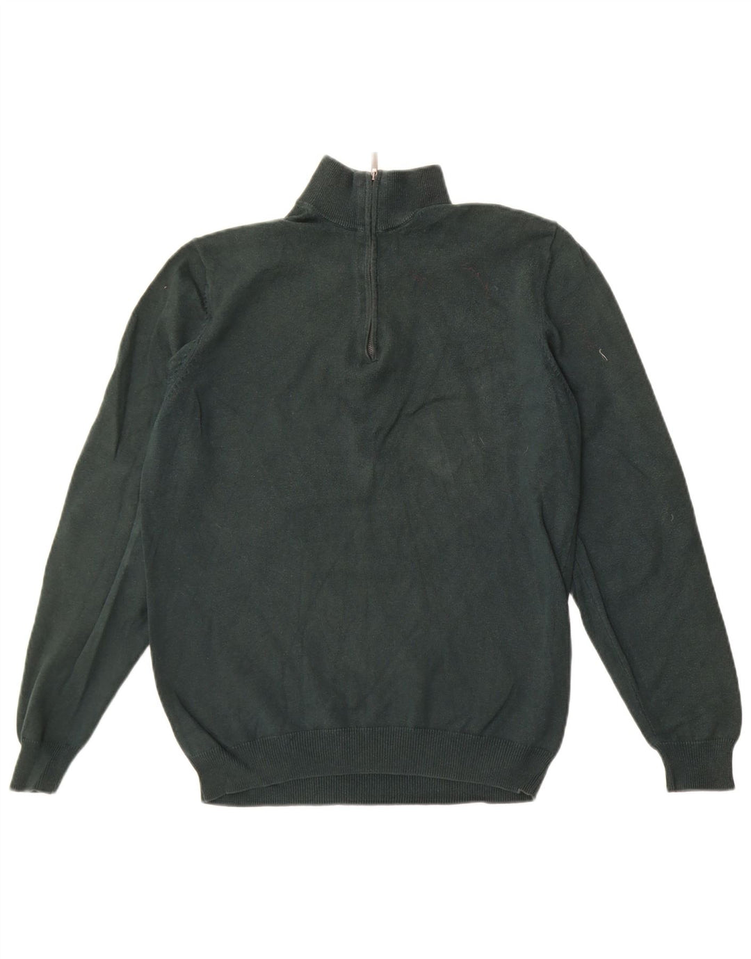 Suéter masculino Massimo Dutti com zíper e gola em algodão verde médio