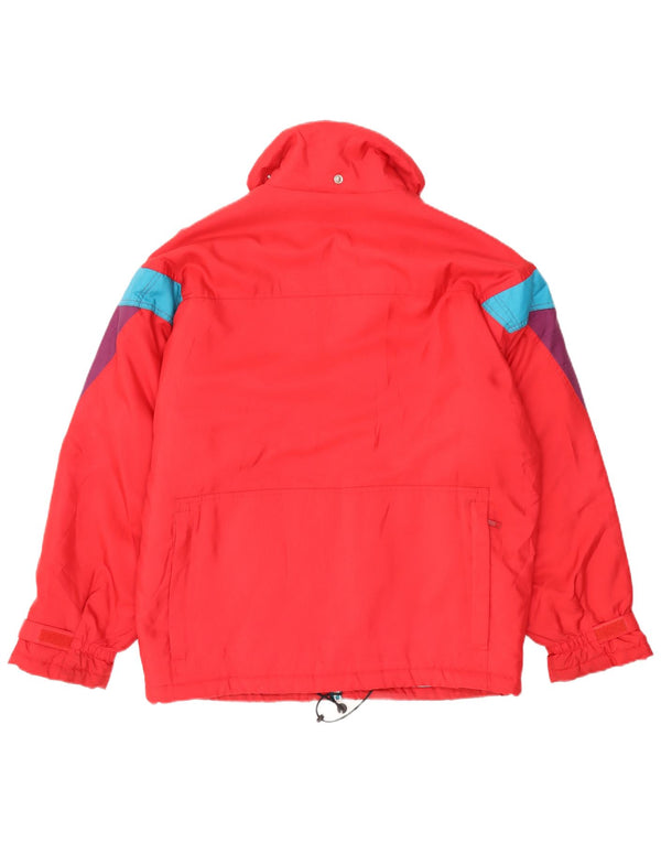 Jaqueta de esqui masculina Sergio Tacchini poliéster colorblock vermelho médio