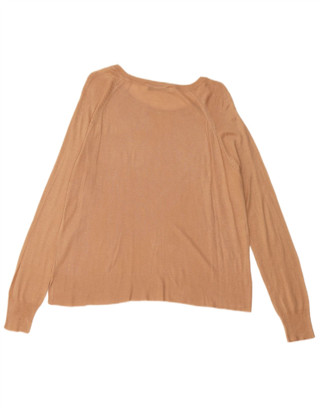 Suéter feminino ZARA com gola canoa Reino Unido 14 médio bege