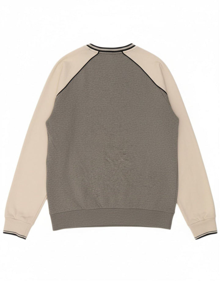 FILA Moletom Masculino Jumper Grande Cinza Colorblock Algodão