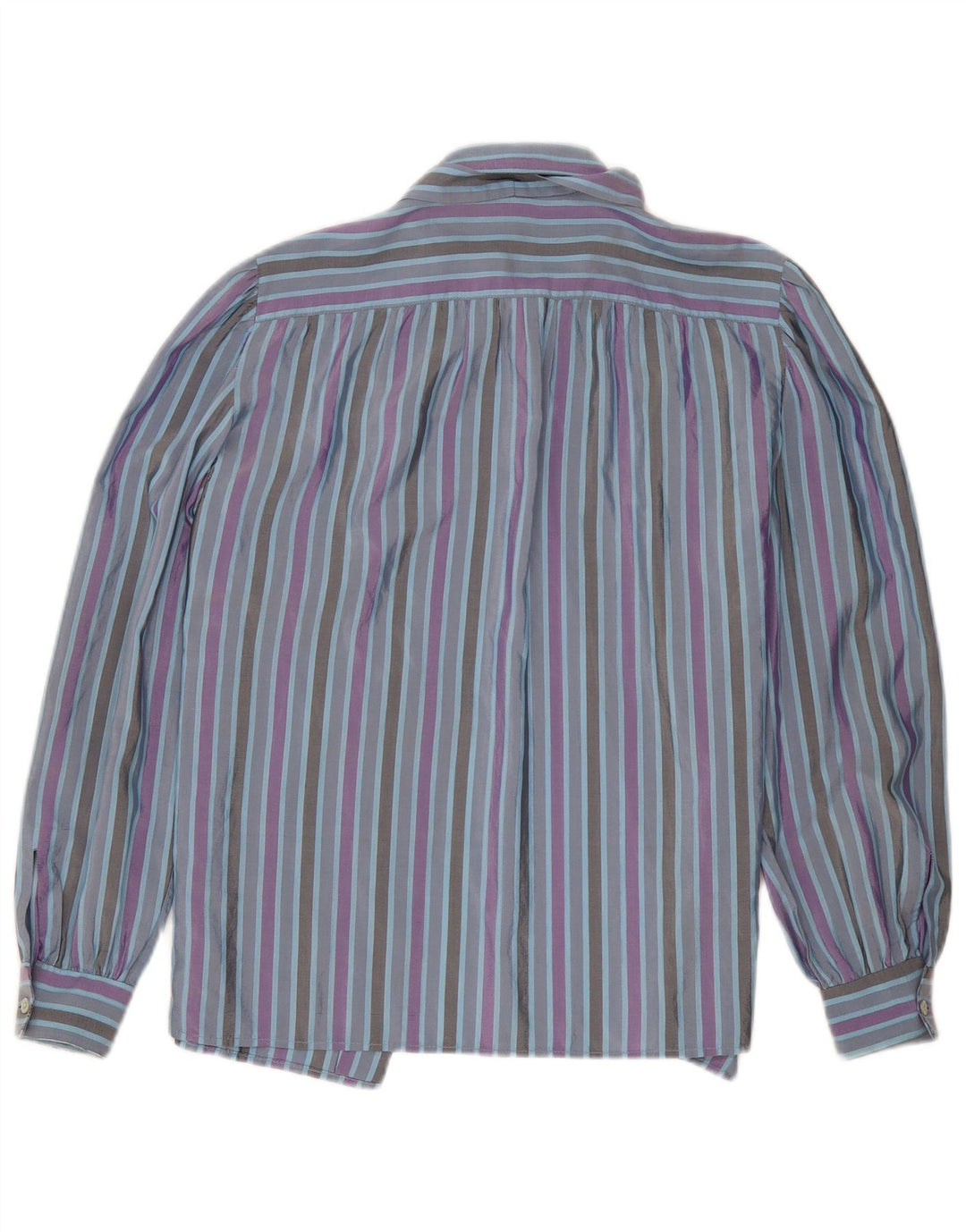 Camisa feminina vintage UK 16 grande listrada multicolorida