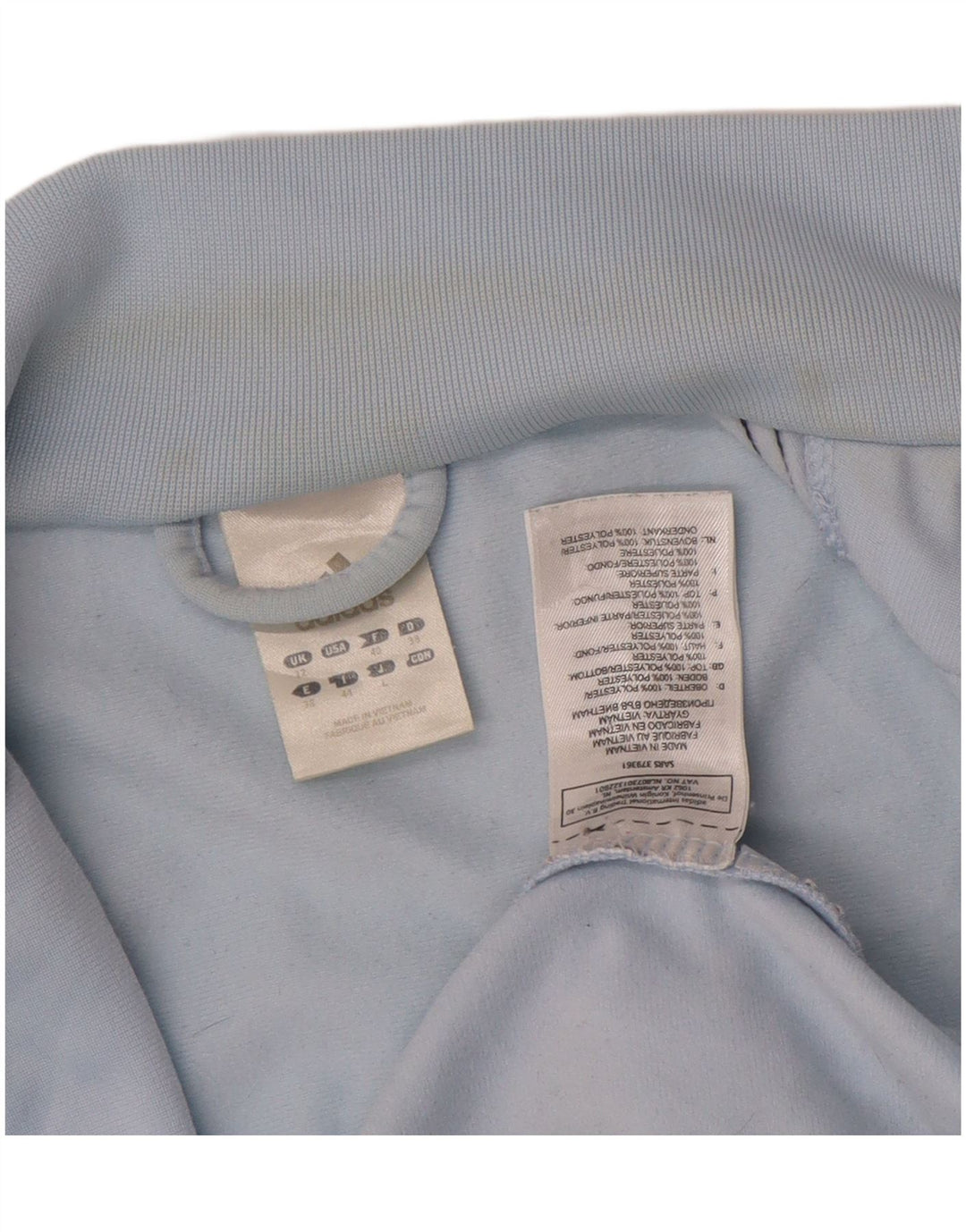 Adidas Womens Tracksuit Top Jacket UK 12 Médio Azul Poliéster