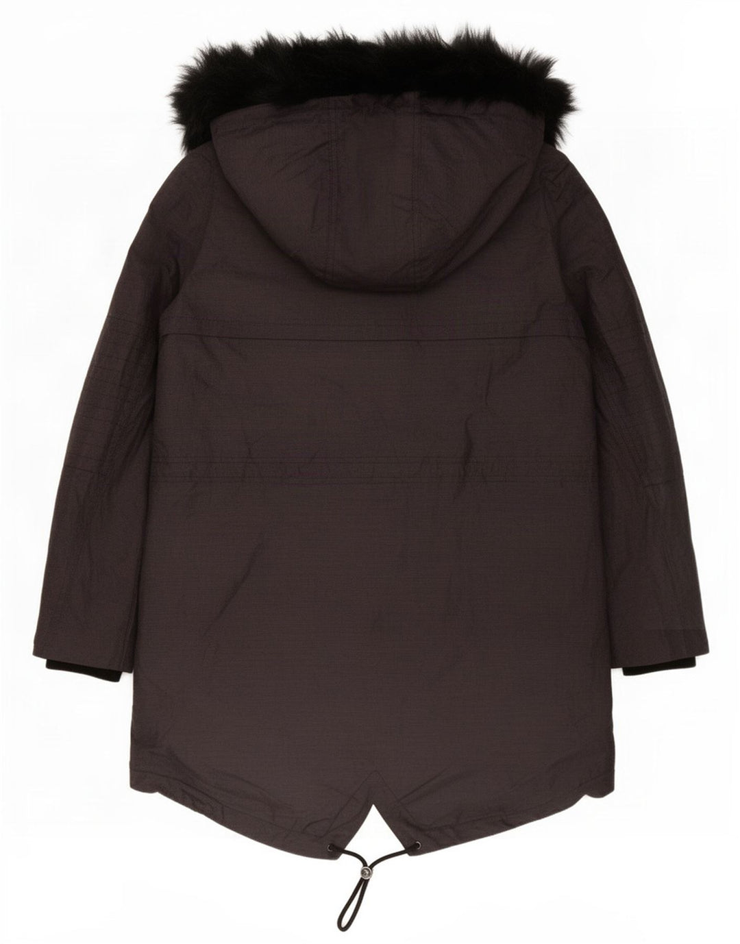 Jaqueta parka feminina com capuz Marks & Spencer Reino Unido 12 médio azul marinho poliamida