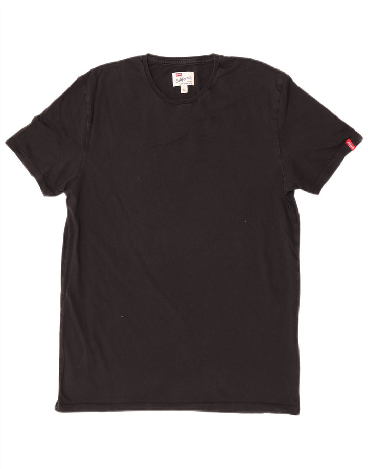 Camiseta feminina Levi's UK 14 grande algodão preto