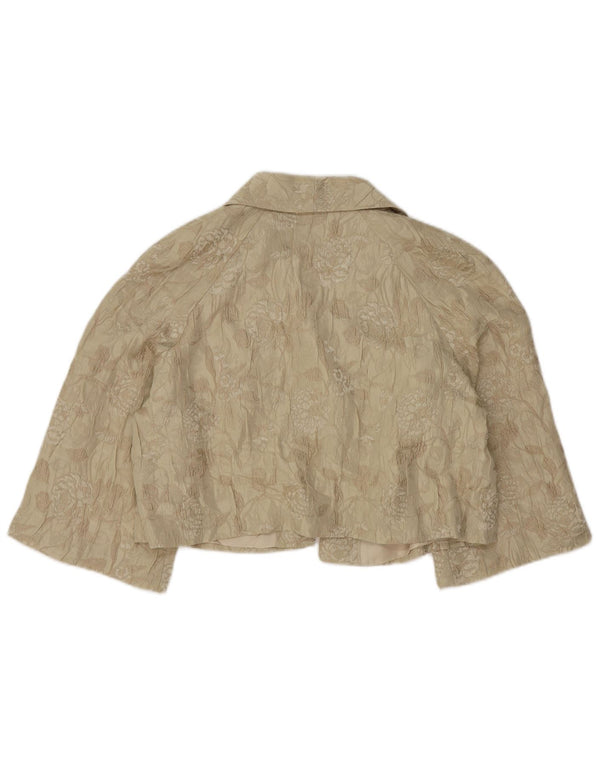 Jaqueta feminina Autograph Bolero da Marks & Spencer UK 16 grande bege floral