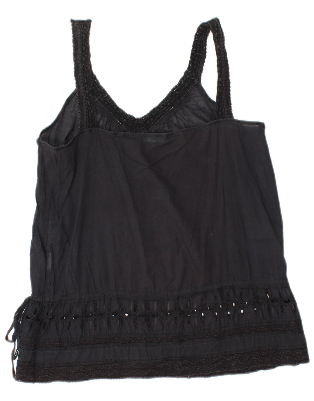 Top Cami feminino BENETTON UK 10 pequeno preto