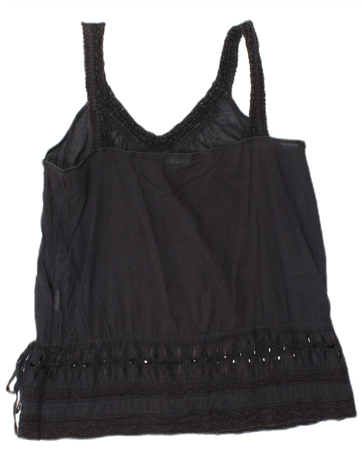Top Cami feminino BENETTON UK 10 pequeno preto