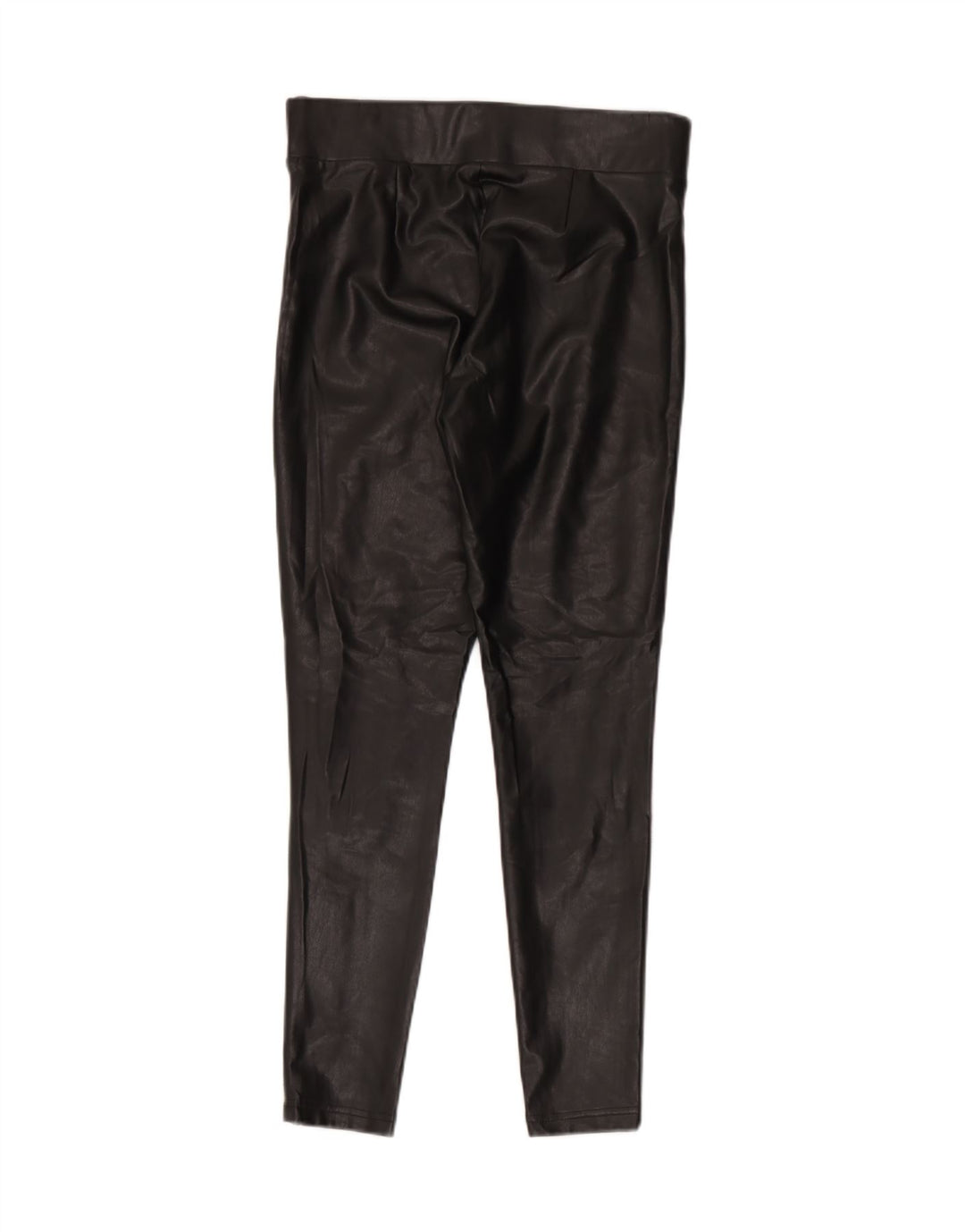 Leggings femininas de couro sintético Marks & Spencer Reino Unido 12 poliéster preto médio