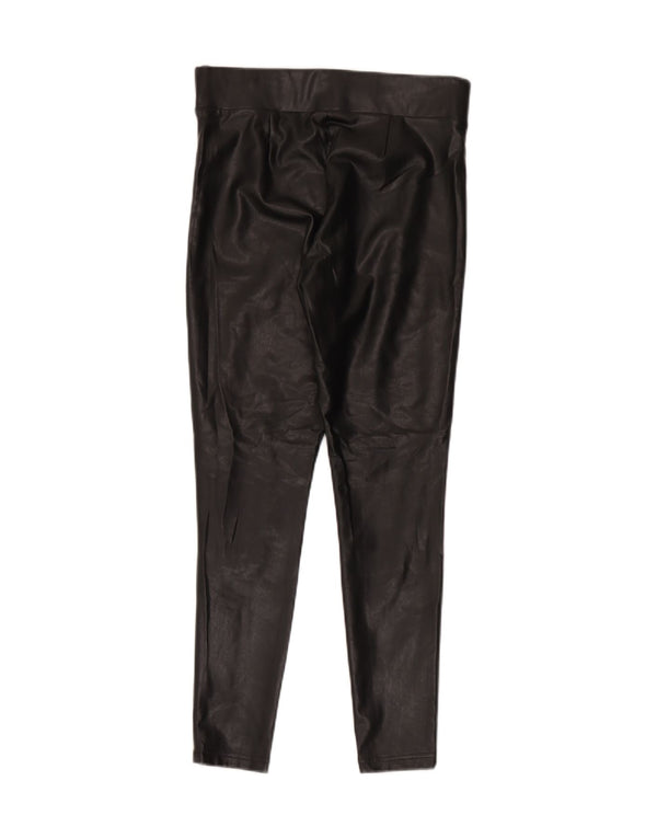 Leggings femininas de couro sintético Marks & Spencer Reino Unido 12 poliéster preto médio