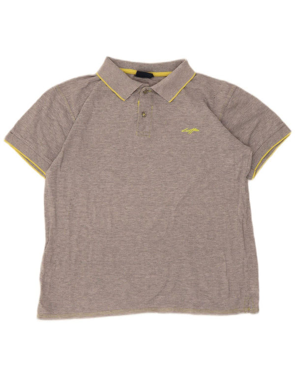 Camisa polo masculina Lotto listrada cinza médio