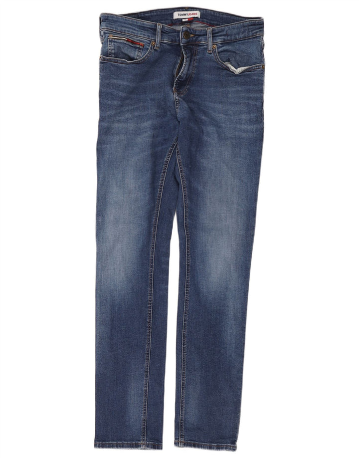 Tommy Hilfiger Masculino Slim Jeans W32 L32 Azul Algodão