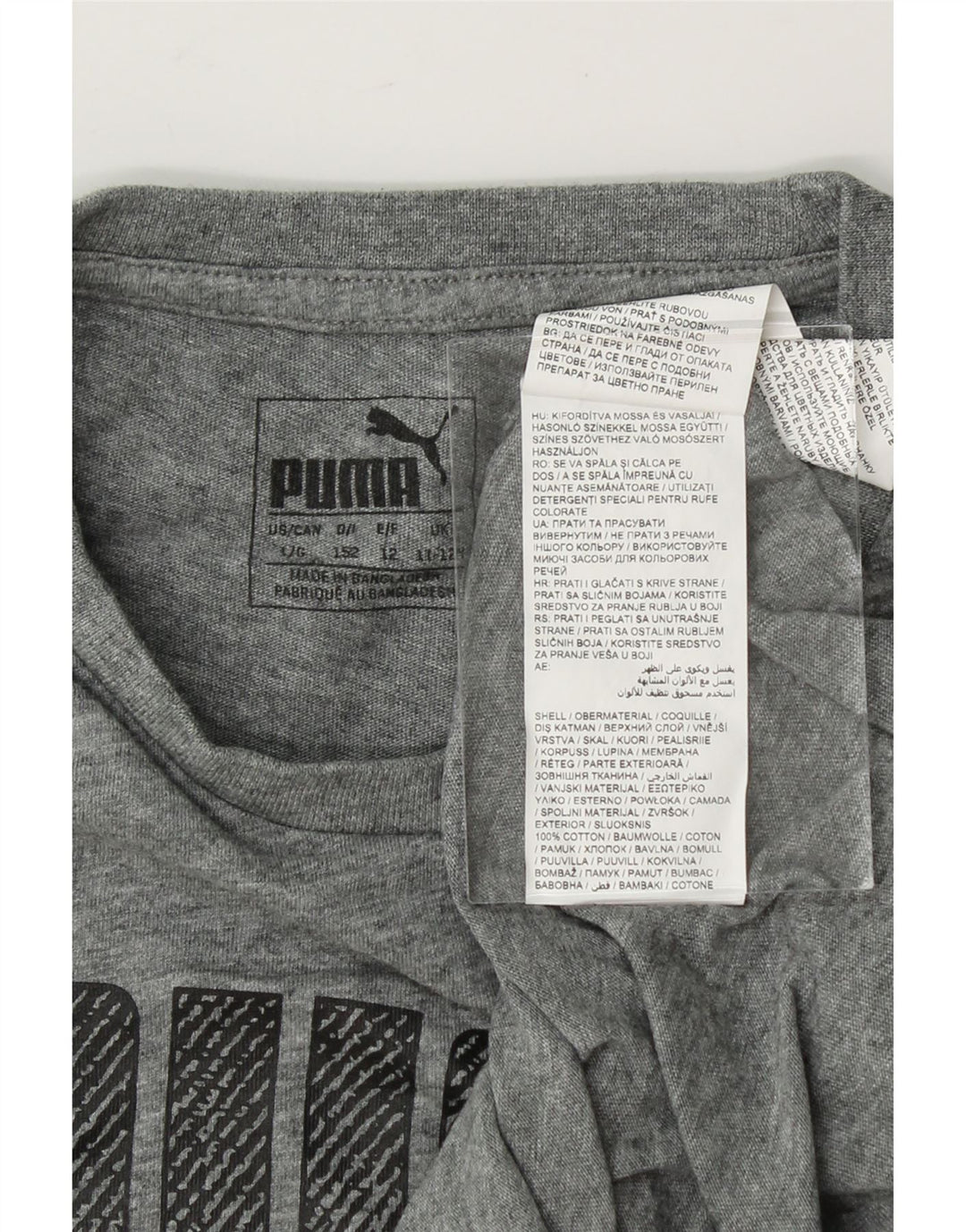 PUMA Boys Graphic T-Shirt Top 11-12 Years Grey Cotton Vintage Puma and Second-Hand Puma from Messina Hembry 
