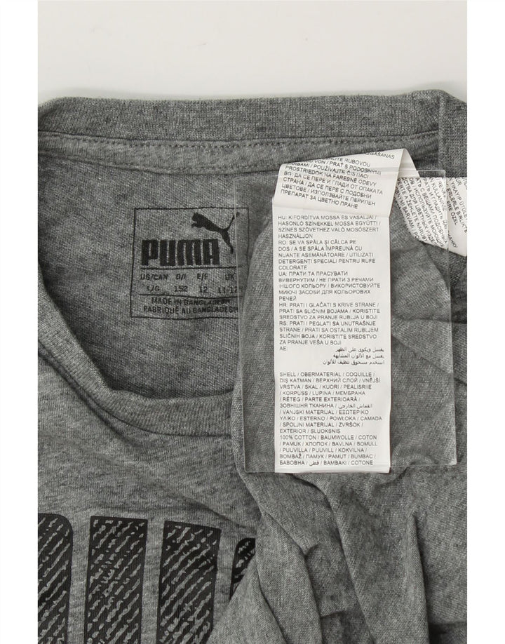 PUMA Boys Graphic T-Shirt Top 11-12 Years Grey Cotton Vintage Puma and Second-Hand Puma from Messina Hembry 
