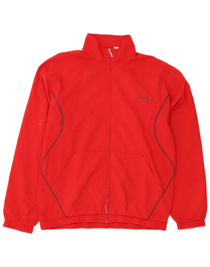 Reebok Mens Tracksuit Top Jacket XL Poliéster Vermelho