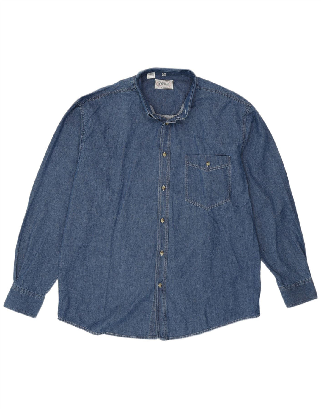 Camisa jeans masculina VINTAGE tamanho 43/44 XL algodão azul
