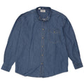 Camisa jeans masculina VINTAGE tamanho 43/44 XL algodão azul