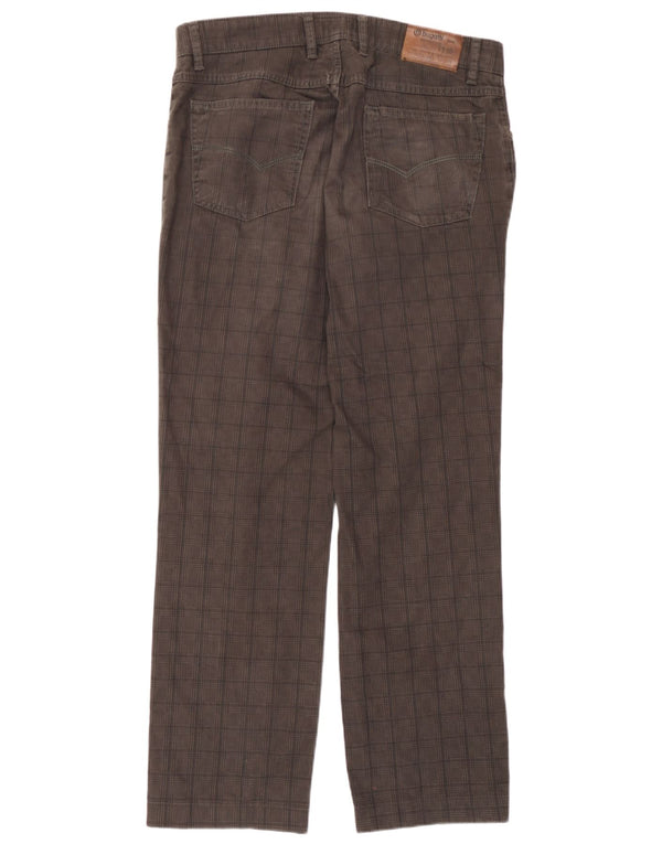 Calça masculina Bugatti reta casual IT 52 XL W36 L30 cinza Houndstooth