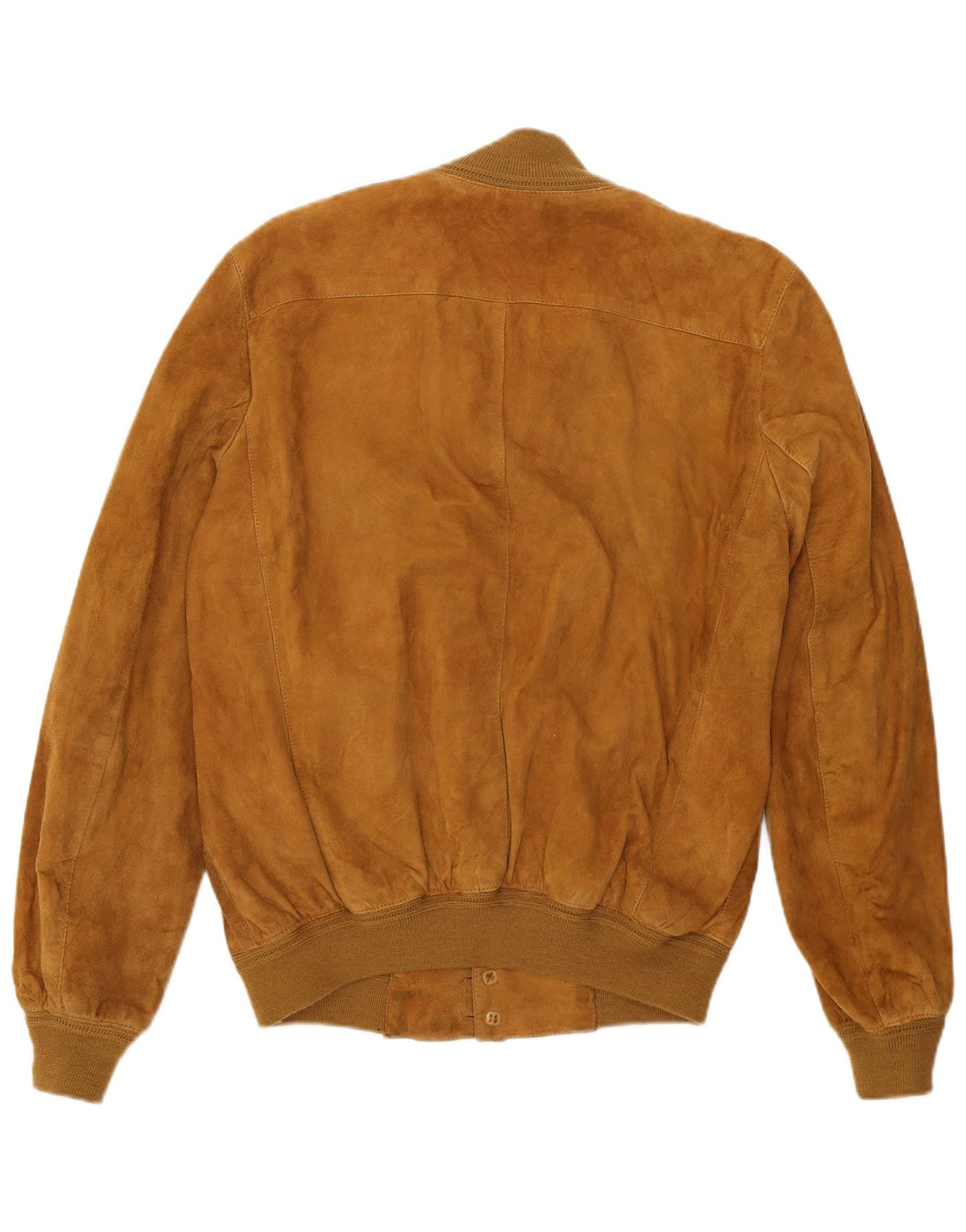 Jaqueta bomber masculina vintage de camurça IT 50 couro bege médio