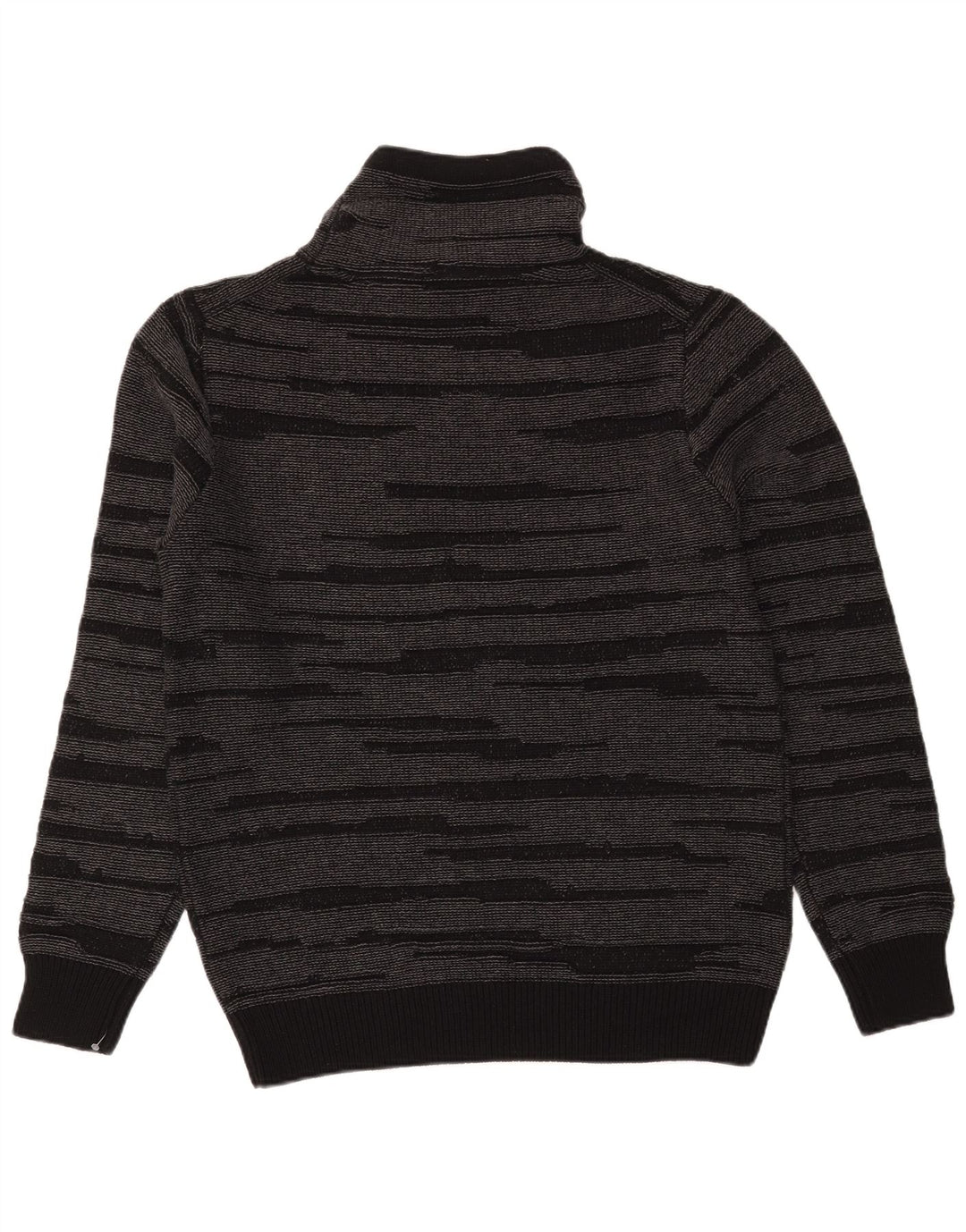 Suéter masculino Dkny com gola redonda e algodão listrado preto médio