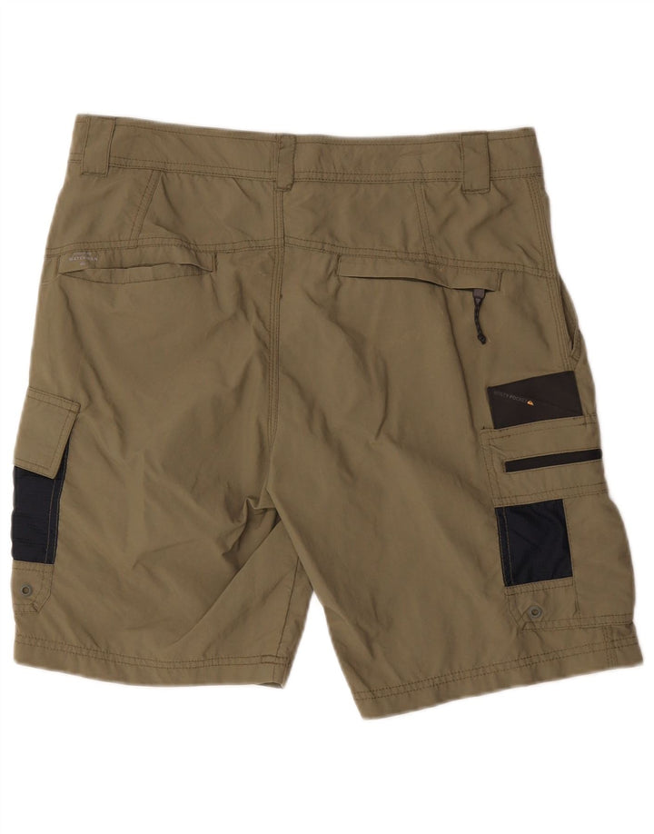 Shorts de natação masculinos Quiksilver Cargo poliéster cáqui médio