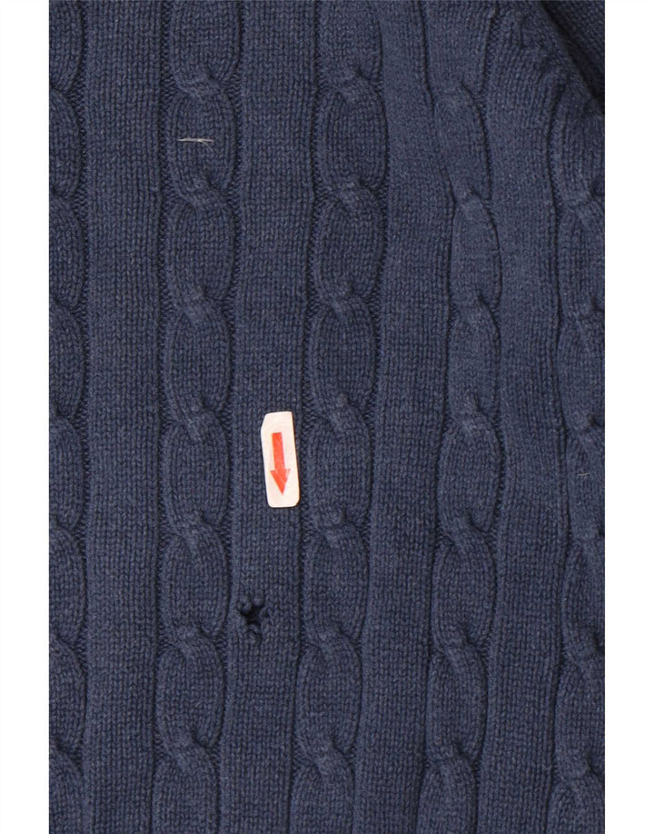 Suéter masculino Marks & Spencer Blue Harbor com gola redonda grande azul marinho