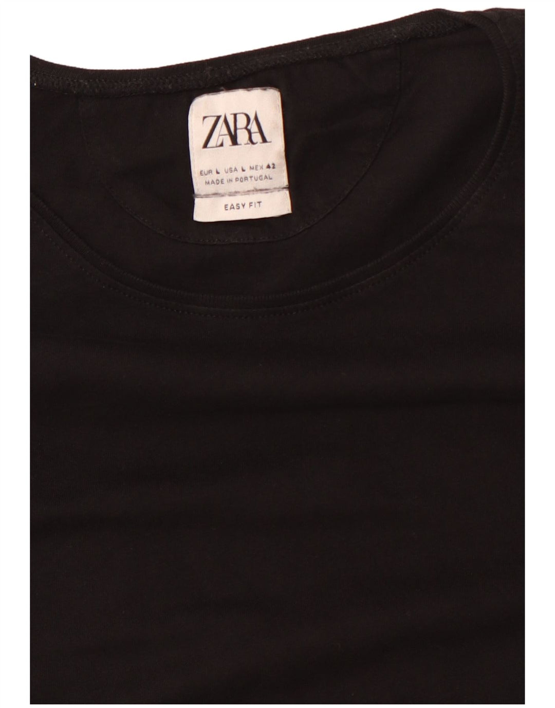Zara Camiseta Feminina Easy Fit Top UK 14 Grande Preto