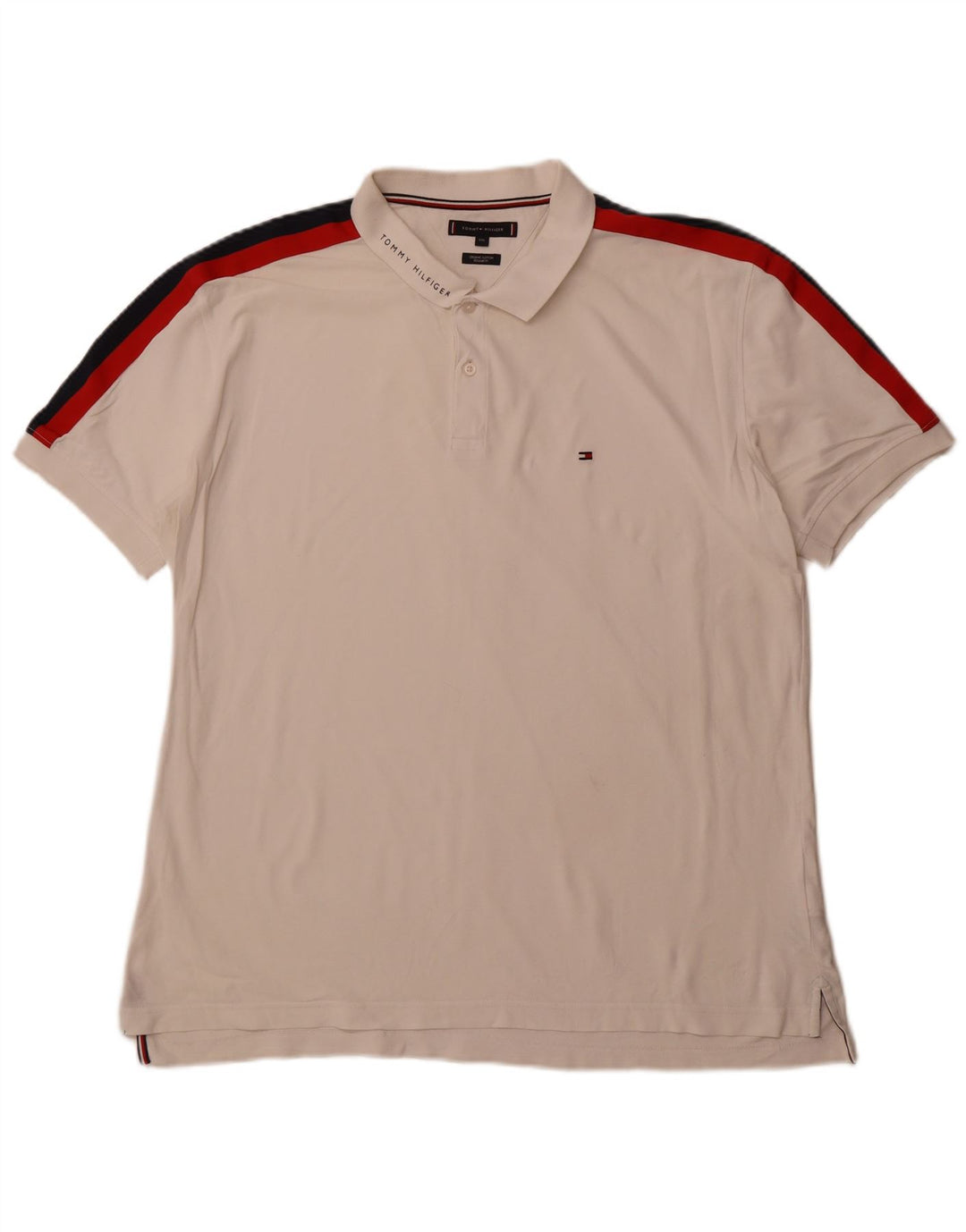 Camisa polo masculina TOMMY HILFIGER regular fit 2XL algodão colorblock branco