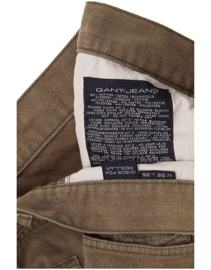 Calça jeans masculina GANT regular fit reta W36 L32 algodão cáqui