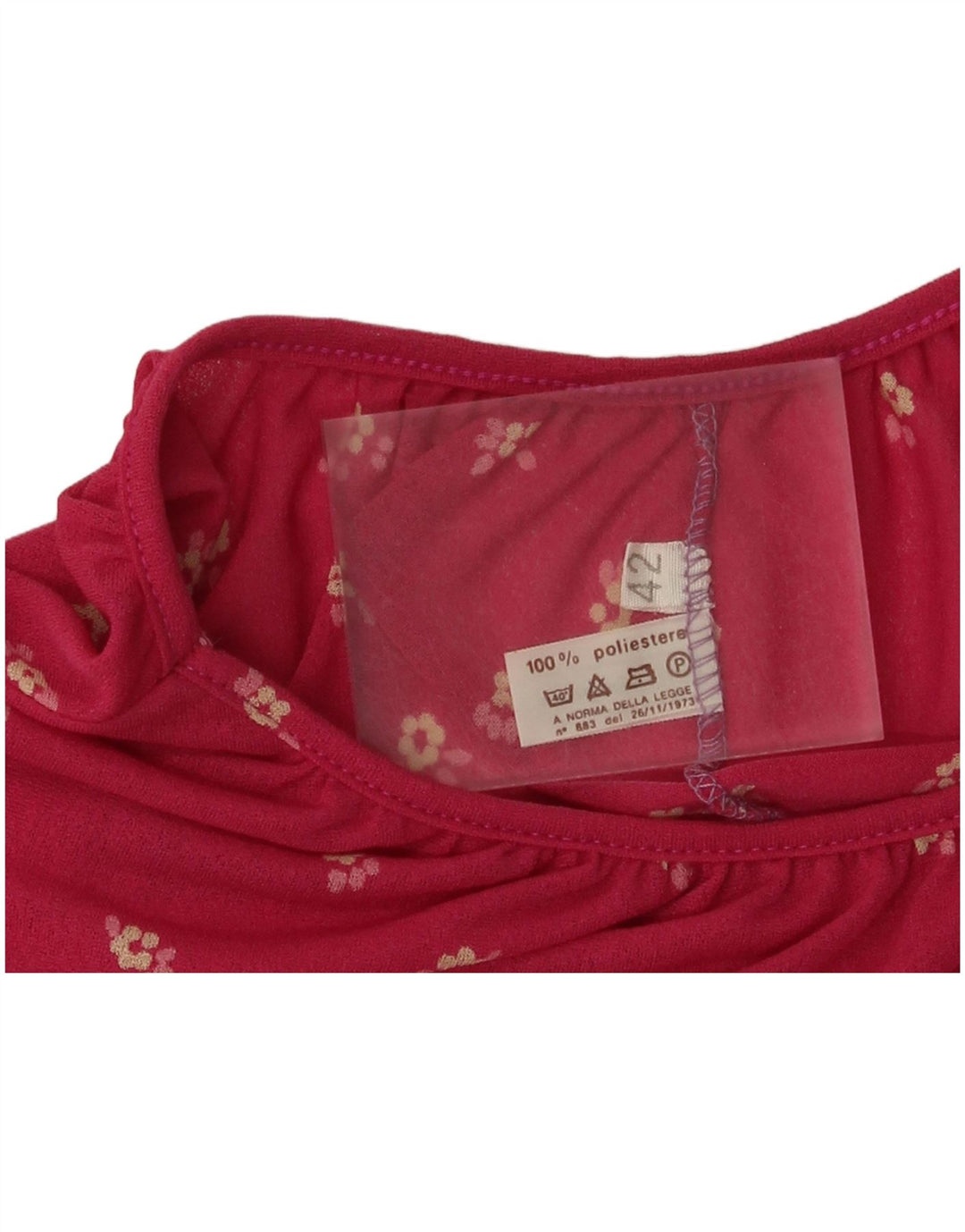 Vestido túnica feminina vintage EU 42 grande poliéster floral rosa