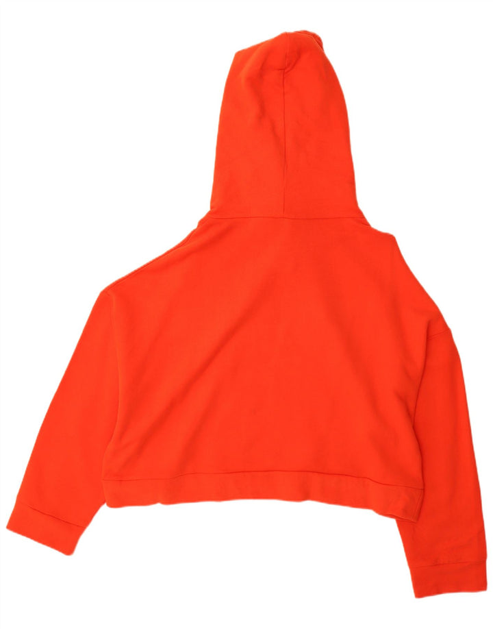 Suéter feminino com capuz oversized ZARA Reino Unido 14 algodão laranja médio