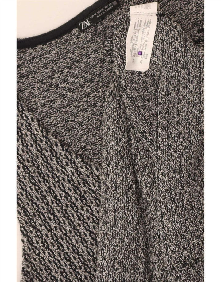 Colete feminino Zara UK 12 poliéster cinza médio