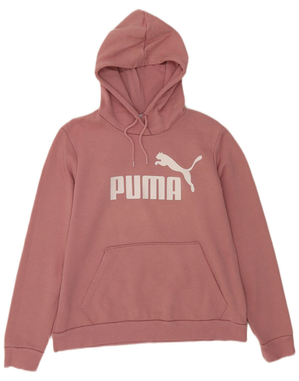 Puma feminino gráfico moletom com capuz Reino Unido 16 grande algodão rosa