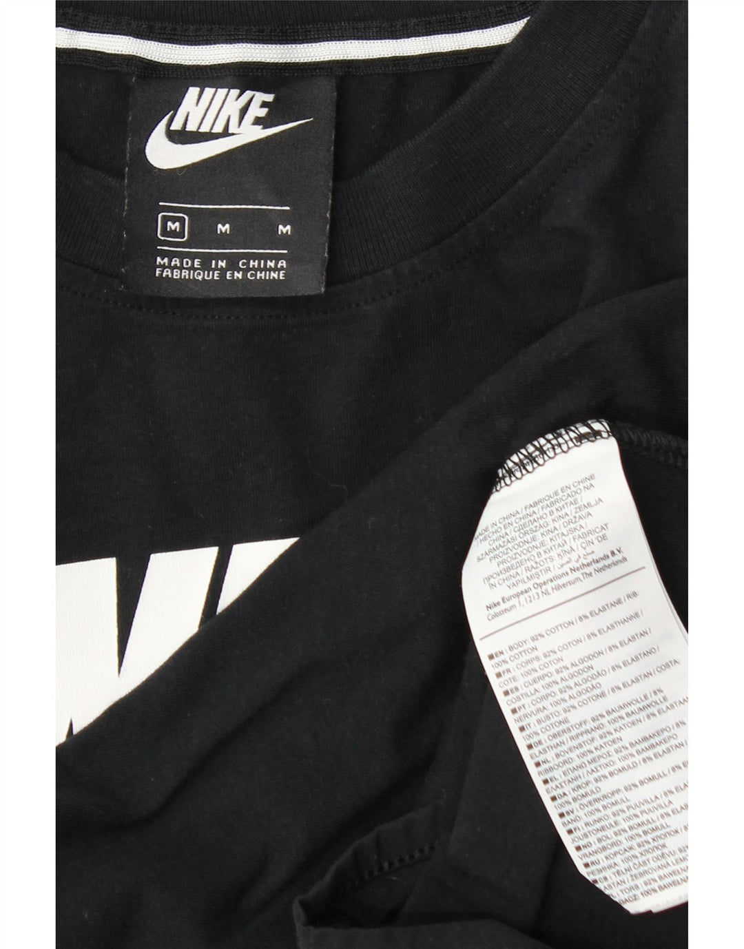 Body gráfico feminino Nike UK 12 médio algodão preto