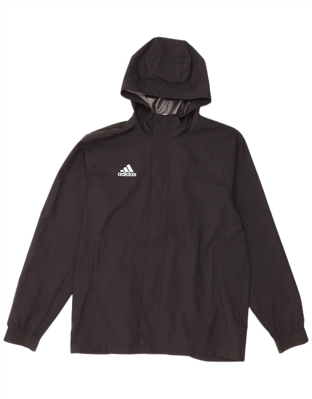ADIDAS Mens Hooded Rain Jacket UK 38 Médio Preto Poliéster