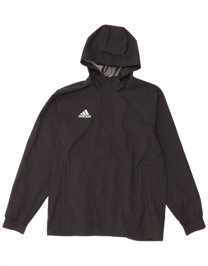 ADIDAS Mens Hooded Rain Jacket UK 38 Médio Preto Poliéster