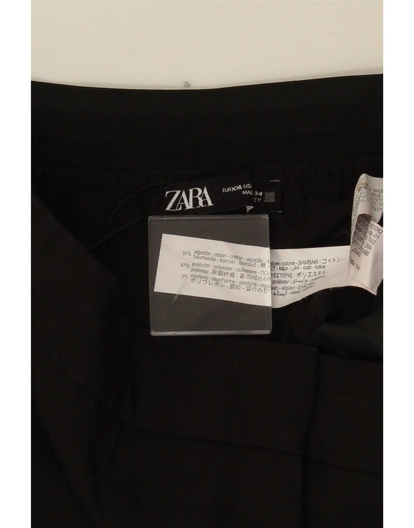 Zara Calça Chino Cônica Feminina de Cintura Alta 2XL W34 L27 Algodão Preto
