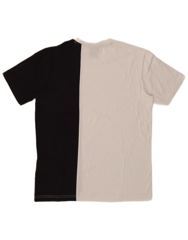 Camiseta masculina com estampa gráfica Champion pequeno algodão colorblock preto