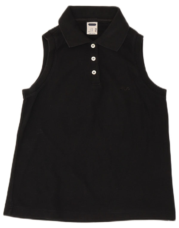 Camisa polo feminina sem mangas Fila IT 42 algodão preto médio