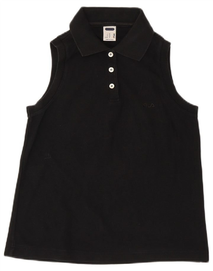 Camisa polo feminina sem mangas Fila IT 42 algodão preto médio