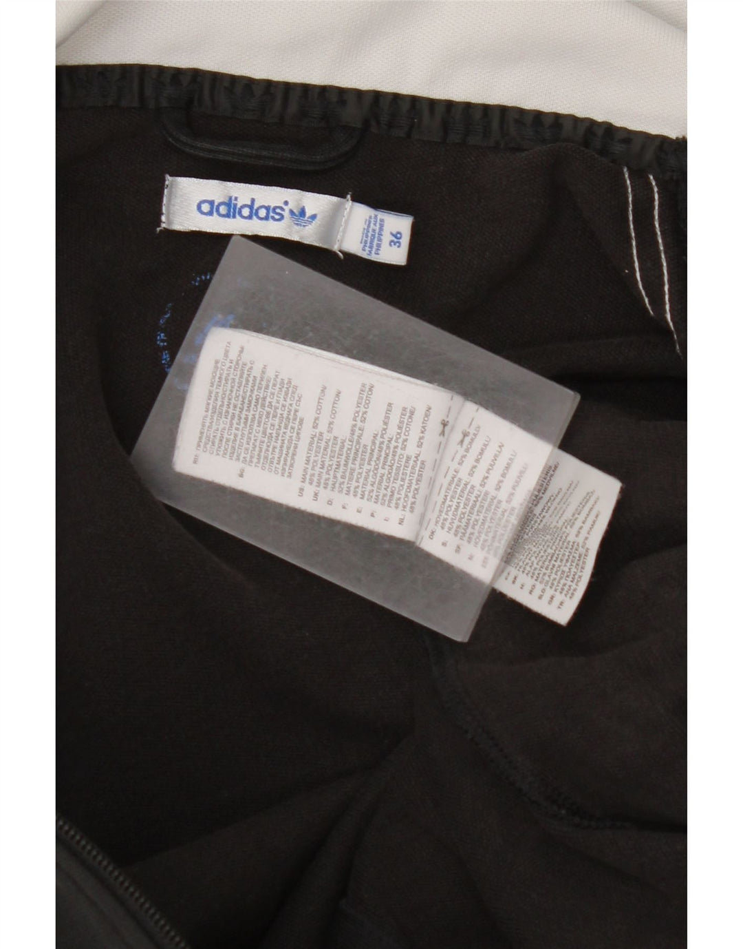 ADIDAS Womens Tracksuit Top Jacket EU 36 Pequeno Preto Colourblock Algodão