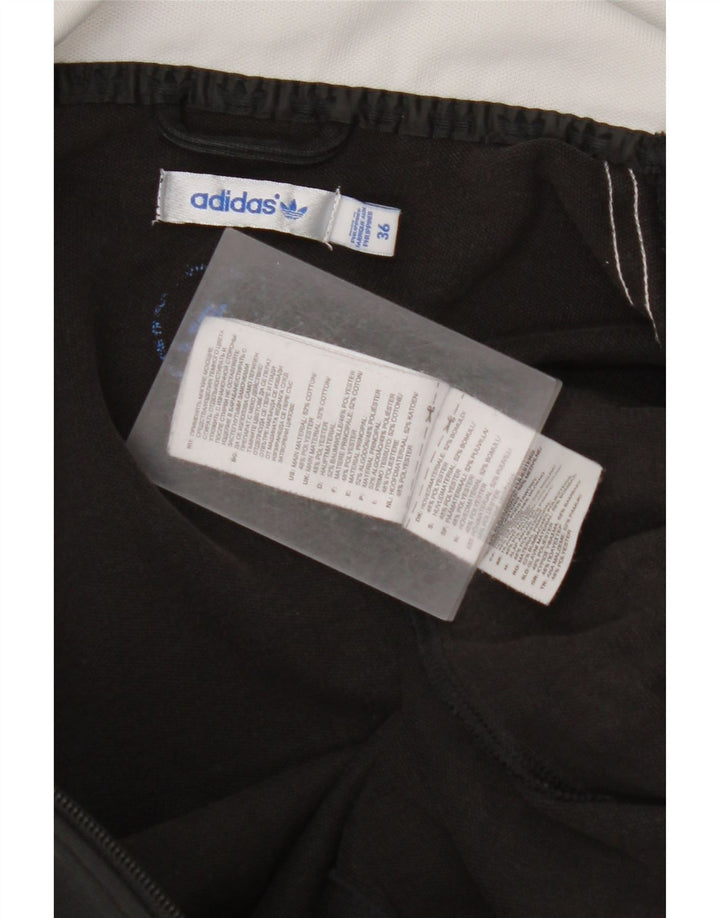 ADIDAS Womens Tracksuit Top Jacket EU 36 Pequeno Preto Colourblock Algodão