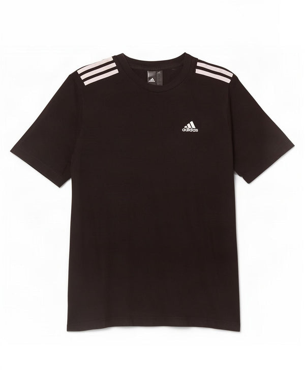 Adidas Mens Camiseta Top Pequeno Algodão Preto
