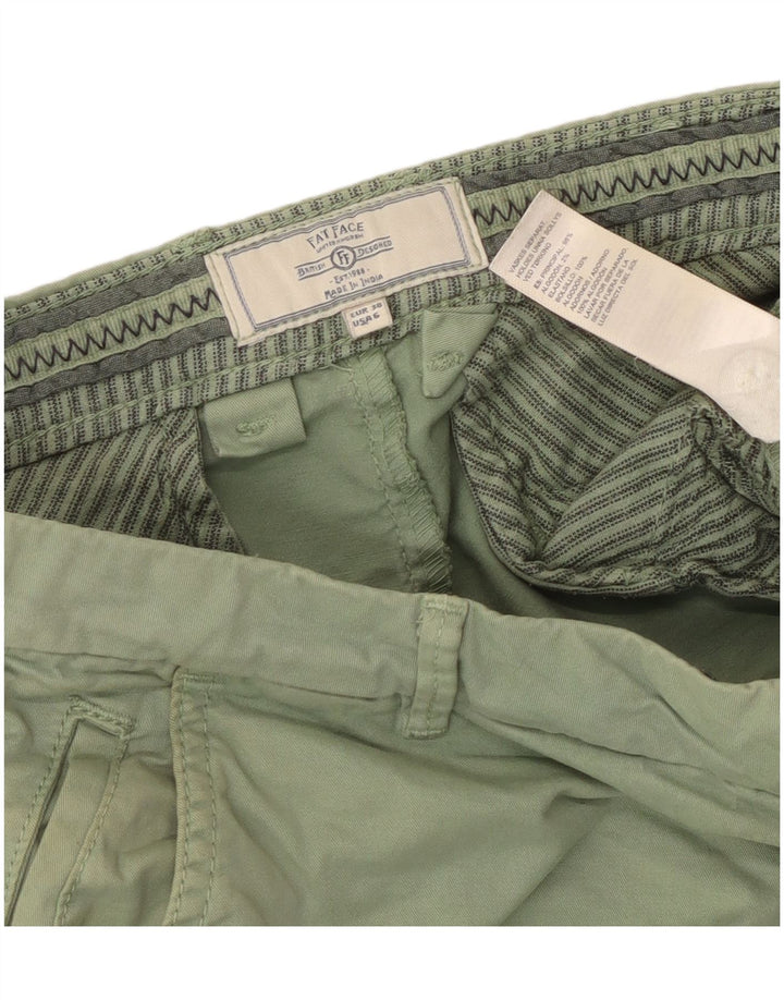 Shorts Chino feminino Fat Face US 6 médio W30 algodão verde