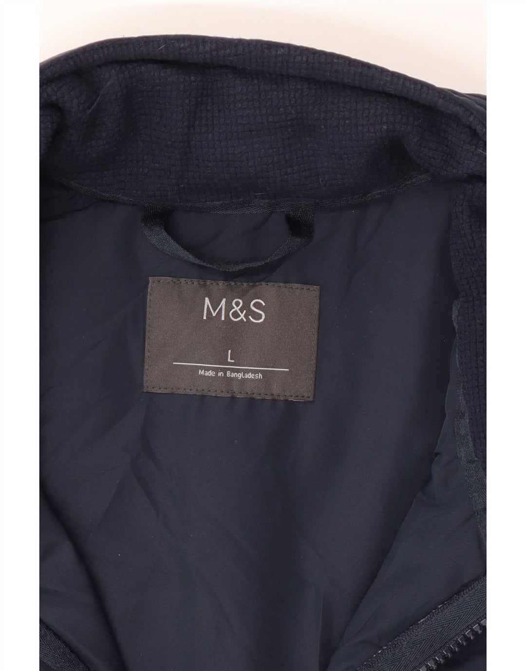 Jaqueta masculina de agasalho Marks & Spencer grande bloco colorido azul marinho